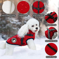 Gyuzh Dog Coat with Harness Puppy Coats Small Dog Harness Jacket - Small / red - image 2