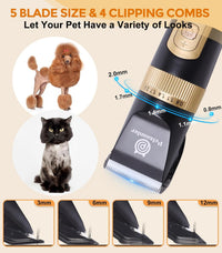 Dog Clippers for Grooming, 4-Speed & LCD - Black / C95 Set - image 4