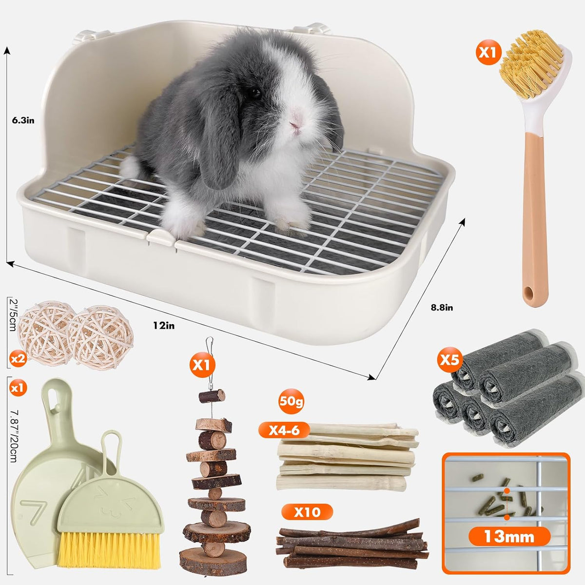 Rabbit Litter Box, Bunny Litter Box, Guinea Pig Potty Trained - White - image 2