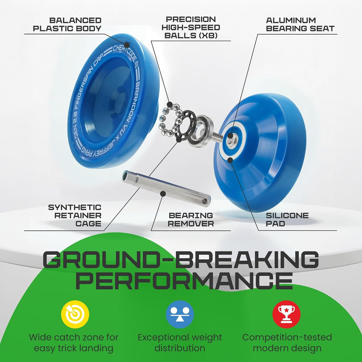 Cheatcode Yoyo by Brandon Vu, Master Fingerspin Tricks - Edge Glow - image 3
