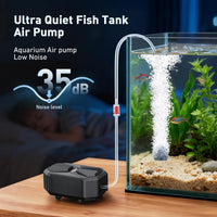 hygger Aquarium Air Pump, Ultra Quiet Oxygen Aerator with Air Stone Airline Tubing Check Valve - Small - image 2