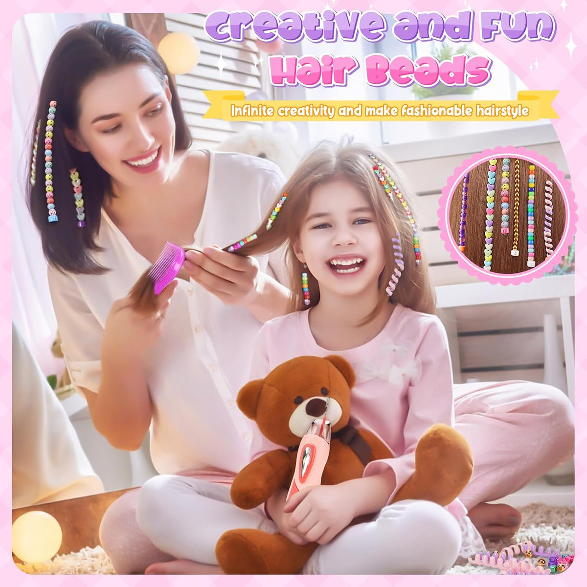 Hair Beads for Girls, Hair Accessories Gifts for 5 6 7 8 9 10 Year Old Kids – Fun for Kids & Family - image 2