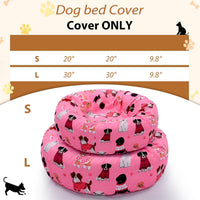 Round Dog Bed Cover Washable Elastic Edged 30×9.8 Inch – Essentials for Dogs - 20*20*9.8 Inch / Pink Dog - image 4