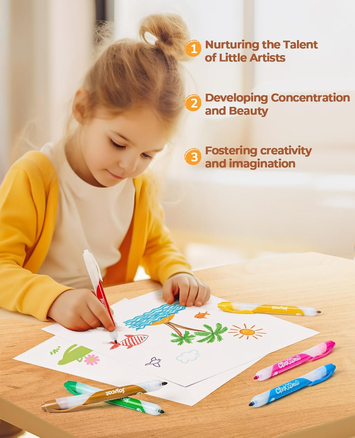 JoyCat 20-Color Washable Markers for Kids - 10 Count - image 4