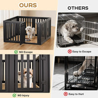 Dog Playpen Indoor, Puppy Playpen, White 23.6" H, 10 Panels - black / 8 / 23.6 inch Height - image 3