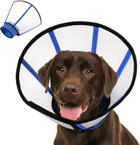 KOESON Dog Cone Collar, Soft Cones for Large Dogs, Professional Large Dog Surgery Recovery Cone with Adjustable Hook & Loop, Comfortable Pet Elizabethan Collars to Stop Licking, Blue L