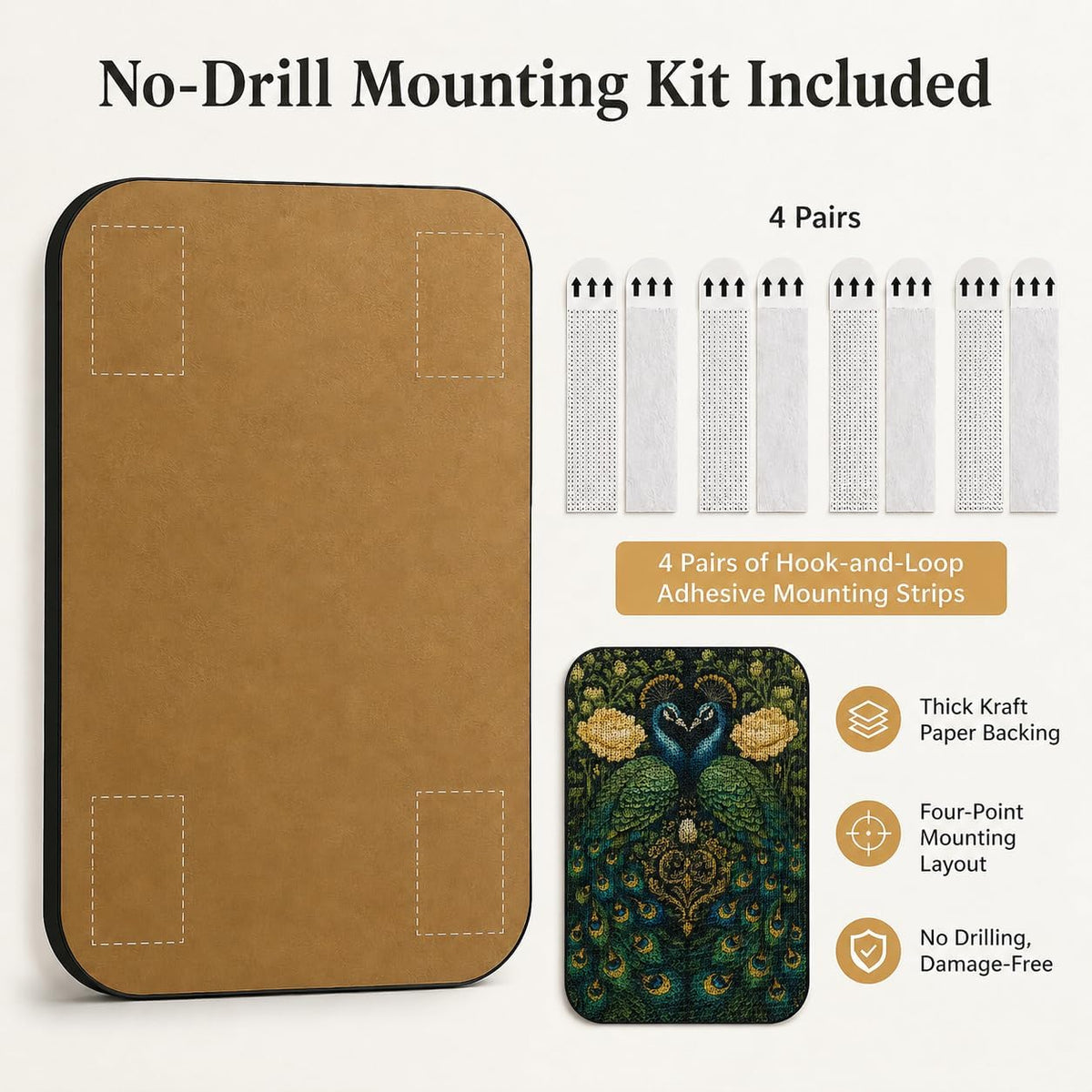 Cat Wall Scratcher, Art Cat Scratching Board for Indoor Cats – Essentials for Cats - Peacock - image 4