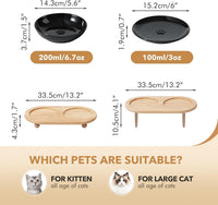 Elevated Cat Bowls, Cat Food and Water Bowl Set - Black / 2 Bowls+2 Dishes - image 2