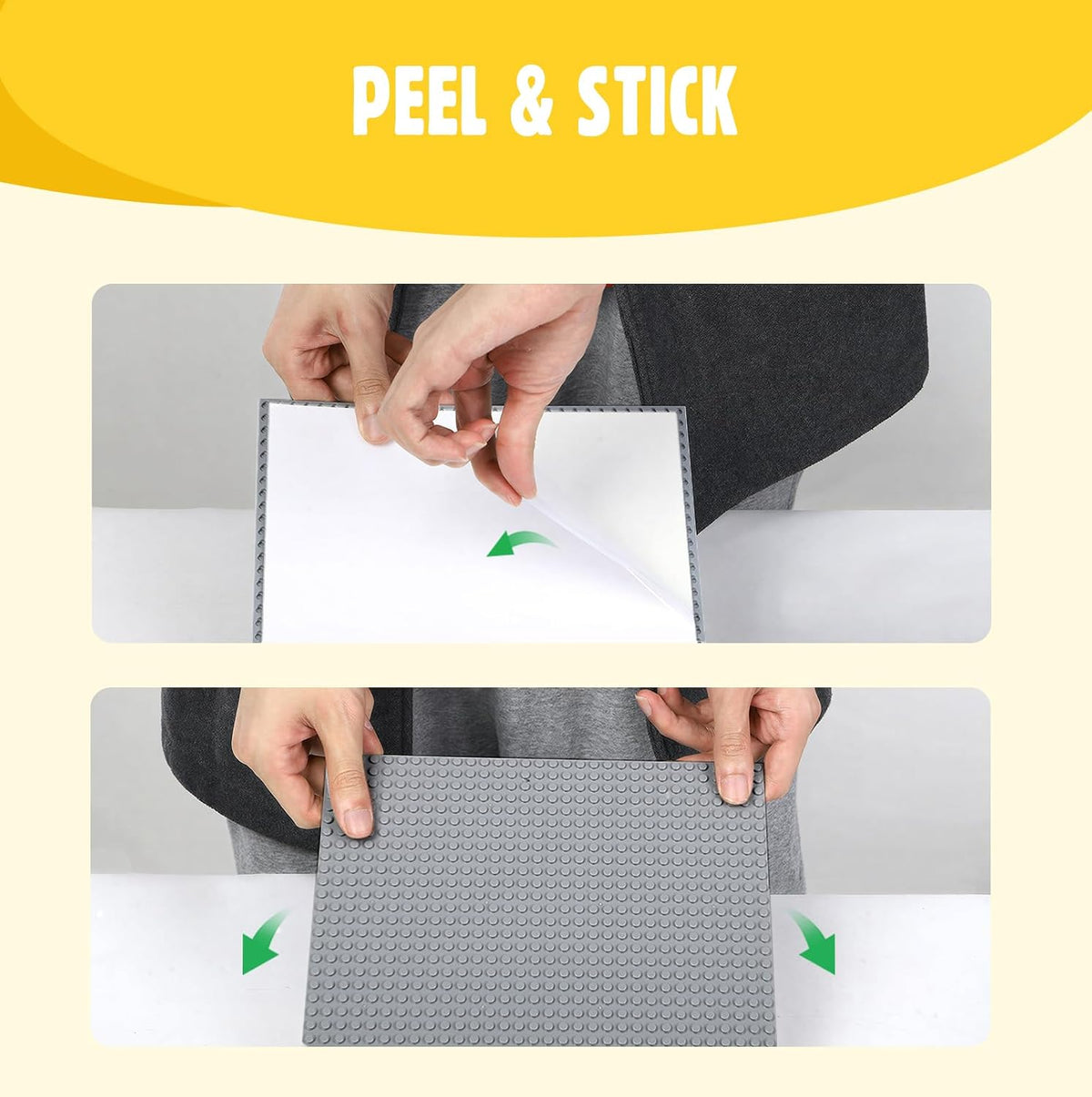 Lekebaby 6 Pack Classic Baseplates 10" x 10" - Grey (Peel & Stick) / Peel & Stick - image 2