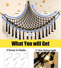 Stuffed Animal Toy Storage Hammock with LED Light - Grey / XL (43"*43"*55") - image 2