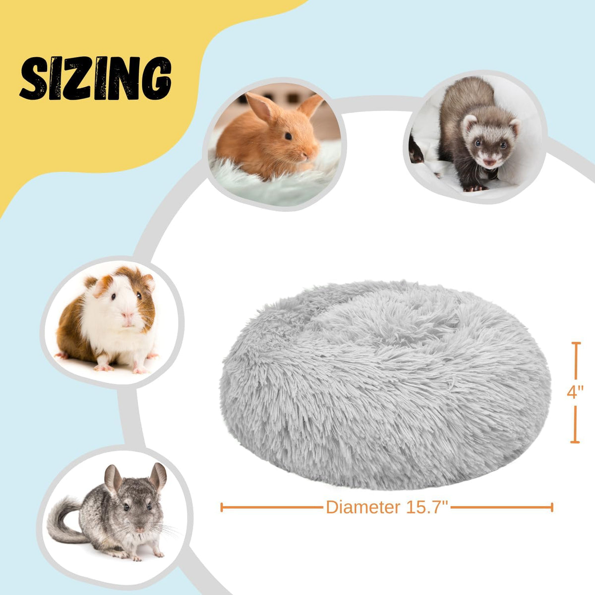 Bunny Bed Large Rabbit Hideout Soft & Comfortable – Daily Care for Small Pets - Grey - image 2