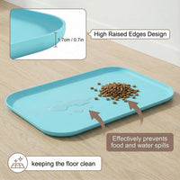 Non-Slip Silicone Dog Food Mat for Food and Water - 60 x 40 cm / Blue - image 3
