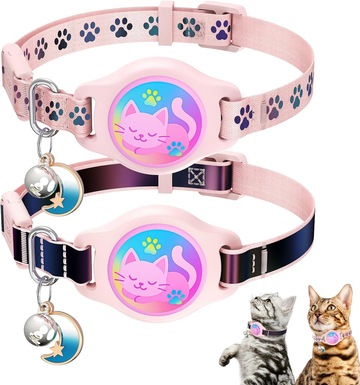 AirTag Cat Collar Breakaway - Pink