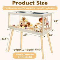 Prolee Hamster Cage Chewproof, Mice and Rat Habitat with Transparent Sides, Hamster Cage with Openable Mesh Top, Solid Built with Lock Design and Leg Stand, 48" inch