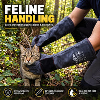 RAPICCA Animal Handling Gloves, Bite Proof Double Leather - 2 Count (Pack of 1) / 22 Inches - image 3