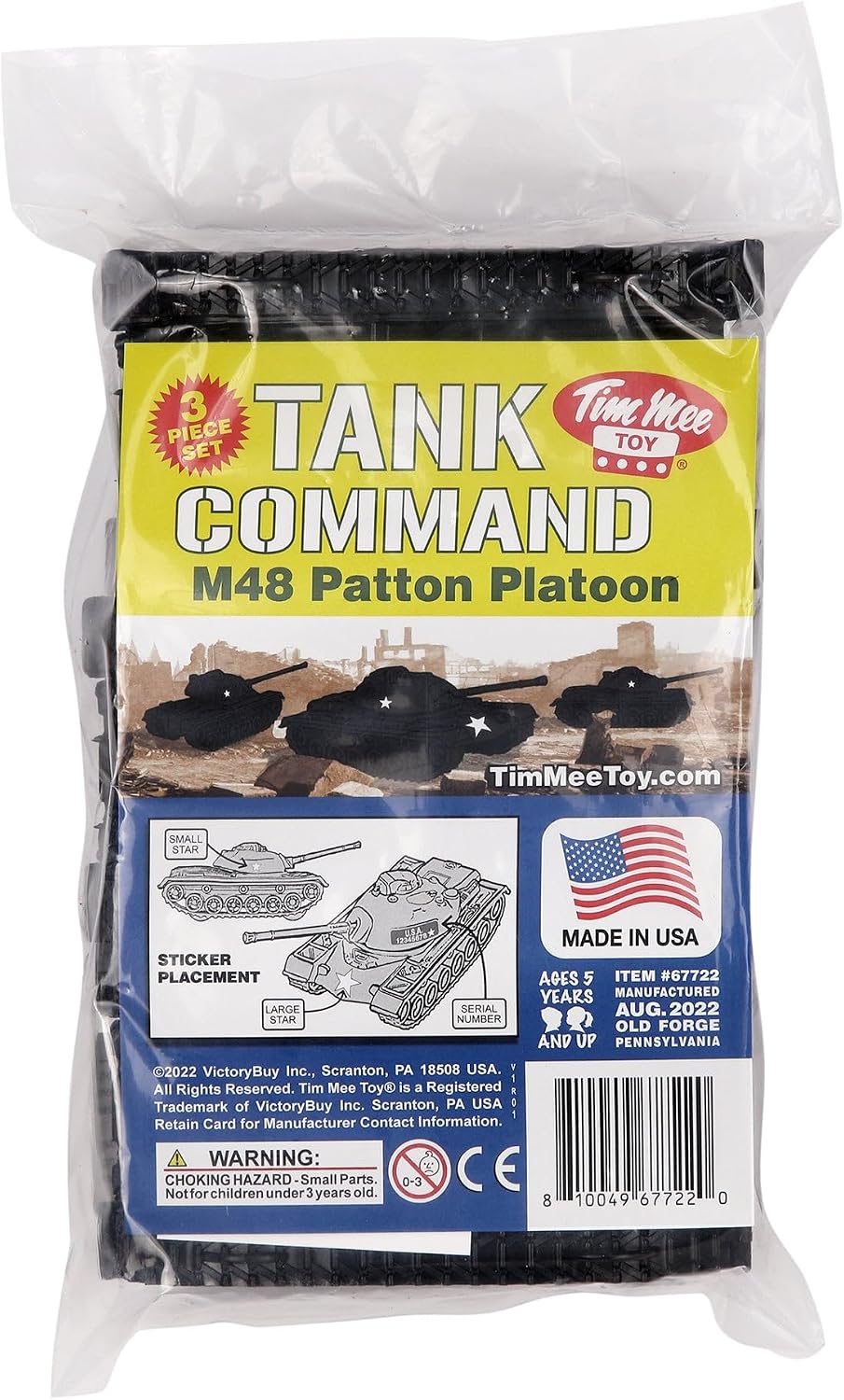 TimMee Toy Tanks for Plastic Army Men, OD Green WW2 3pc - Black - image 4