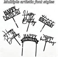 Gold Birthday Cake Topper - Black - image 4