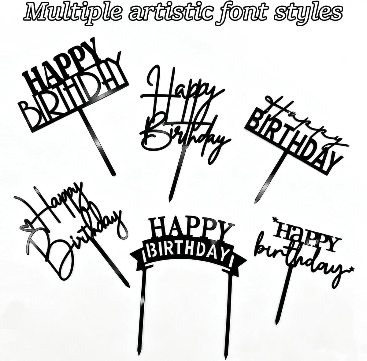 Gold Birthday Cake Topper - Black - image 4