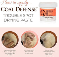 COAT DEFENSE Trouble Spot Drying Paste - Made in USA - 5 Oz Dog & Cat Skin Care, Itchy Skin & Allergies, Alleviates Hot Spots for Dogs & Cats, Insect Bites Relief & Dog Wound Care