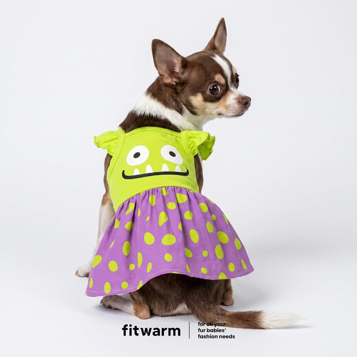 Fitwarm Halloween Pumpkin Dog Dress - Medium / Monster - image 2