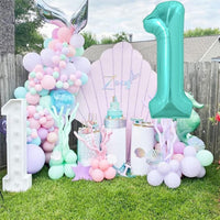 TONIFUL 40 Inch Red Number 3 Balloons Large Foil 3rd Birthday - Teal Blue / Number 1 - image 4