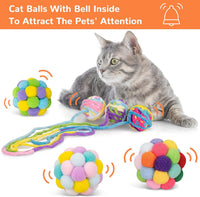 Cat Toys Balls, Wool Yarn Cat Ball with Bell Inside - 1.6 Inches - image 2