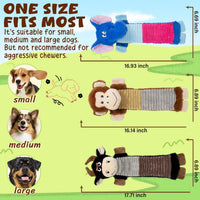 2 Pack No Stuffing Dog Squeaky Toys - Elephant&Monkey&Cattle - image 4