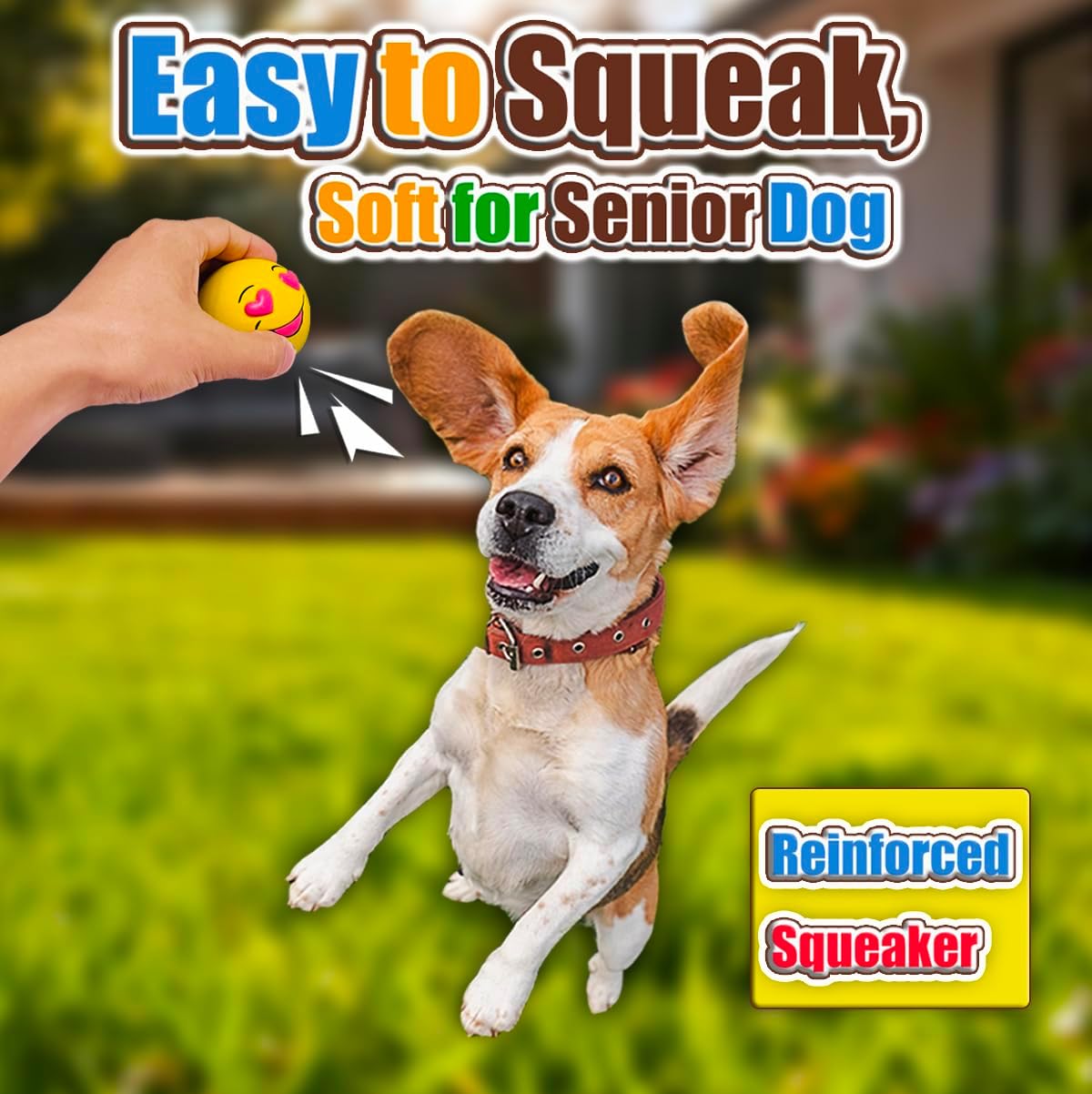 Latex Squeaky Dog Balls for Small Dogs, Mini Breed - M/L Assorted Colors / Large - image 2
