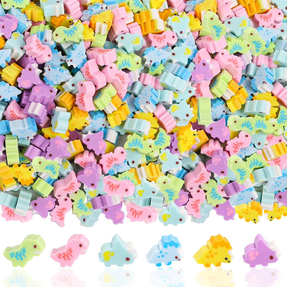 FOIMAS 300-piece mini animal erasers in assorted rubber animal shapes - view 5