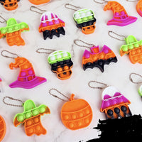 JDSTY 24-pack Halloween mini pop fidget toys in bat, ghost, pumpkin and witch hat shapes