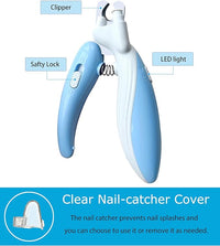 Cat Dog Pet Nail Clippers with Light, Llluminates Cat Dog Nails or Bloodline,Safety Pet Nail Clipper for Dogs, Cats, Rabbits Sharp No Nail Splitting (Pink)