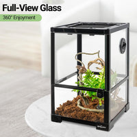 REPTI ZOO 34 Gallon Large Reptile Glass Terrarium Tank with Foam - Green / 12"W X 12"D X 18"H (10Gallon) - image 3
