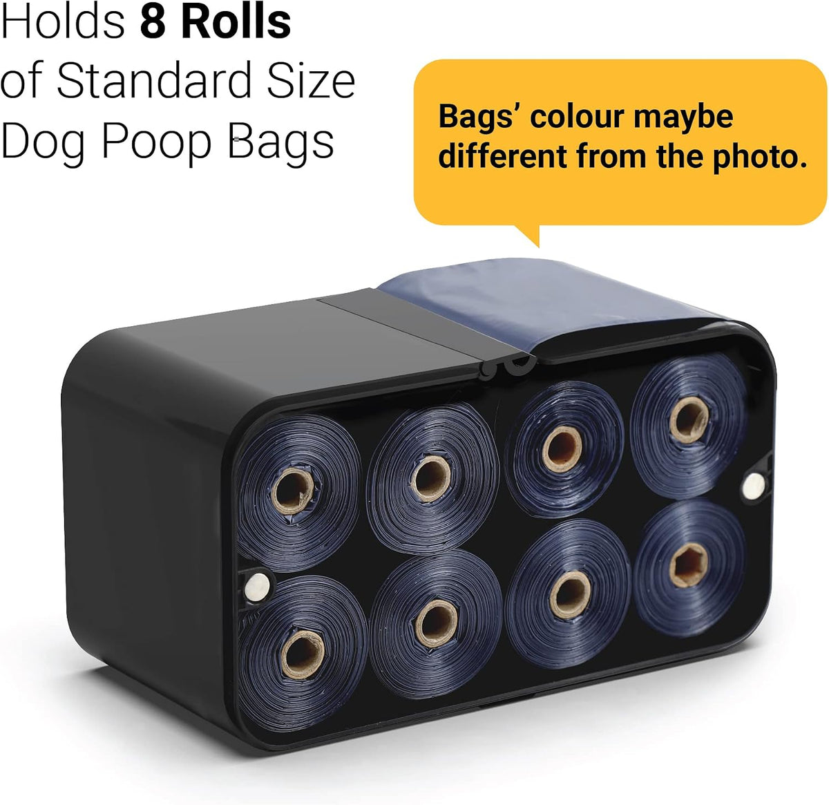 SVD.PET Dog Poop Bag Dispenser, Wall Mount Waste Bag Dispenser - Black / 1 Dispenser + 120 Waste Bags - image 2
