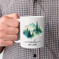 Personalized Uncle EST 2026 Coffee Mug Gift For New Uncles Brother Family, Custom Uncles Accent Coffee Cup 11 15Oz, First Time Uncle White Cup Gift For Birthday Father's Day Pregnancy Announcement