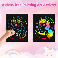 ZMLM Scratch Paper Art Craft: 2 Pack Rainbow Scratch Set for 3 4 5 6 - Unicorn - image 2