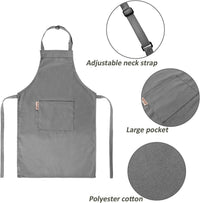 Aurya kids apron and chef hat set in light blue with front pocket and adjustable strap - view 26
