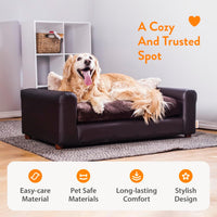 Moots Premium Leatherette Pets Sofa, Espresso, Medium/Large – Essentials for Dogs - image 3