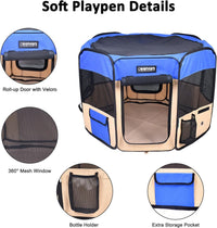 JESPET 61" Pet Dog Playpens - Blue / 61x61x30 Inch (Pack of 1) - image 2