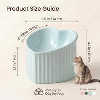 Pink Ceramic Raised Cat Bowls - Green - image 2