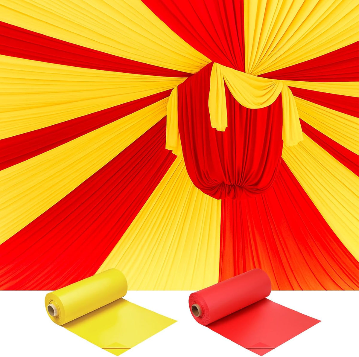 Moukeren red and white circus carnival plastic table cover roll on a party table - view 4