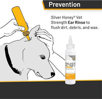 Absorbine Silver Honey Rapid Ear Care Vet Strength Ear Rinse, 4oz, Manuka Honey & MicroSilver BG, Safe for Dogs & Cats