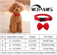Dog Collar with Bowtie Soft Velvet Material with Quick Release Buckle - L / Red - image 3