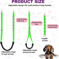 Dog Grooming Belly Strap - 3PCS Grooming Restraint Set Adjustable Belly Band Loops Strap - Green - image 2