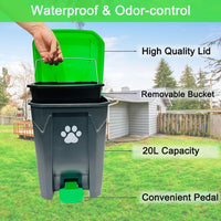 20L Dog Poop Trash Can Outside with Pooper Scooper & 50 Waste Bags – Essentials for Dogs - image 2