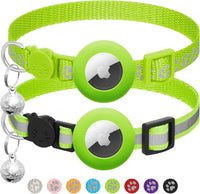 2 Pack Airtag Cat Collar Breakaway with Bell - Green