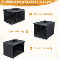 DONORO Dog Crate Cover 24 Inch Waterproof Pet Kennel Cover 600D Heavy - 30.0"L x 19.0"W x 21.0"H / Black - image 3