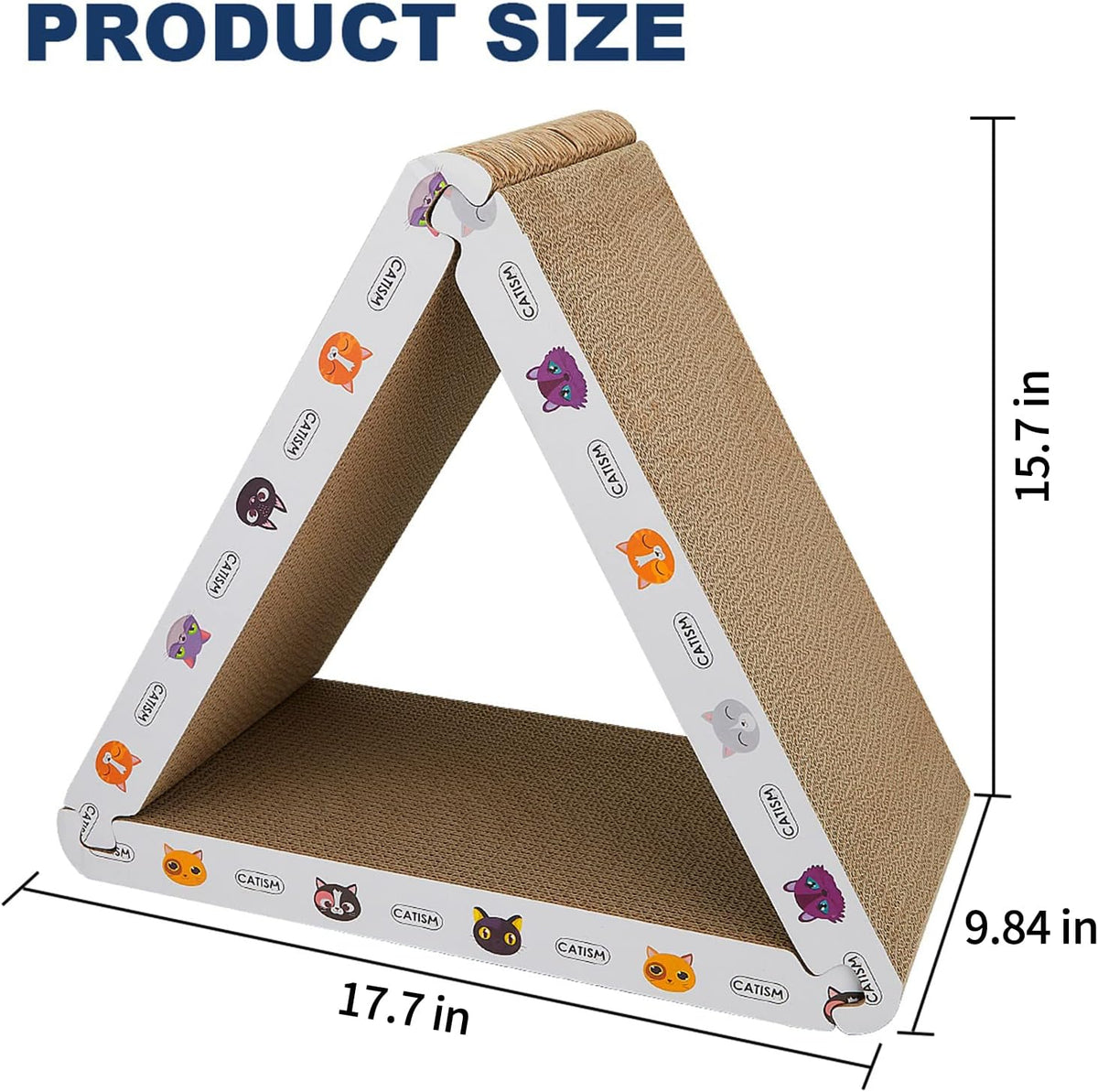 Cat Scratcher Cat Scratching Board, Foldable, Triangle - White - image 3