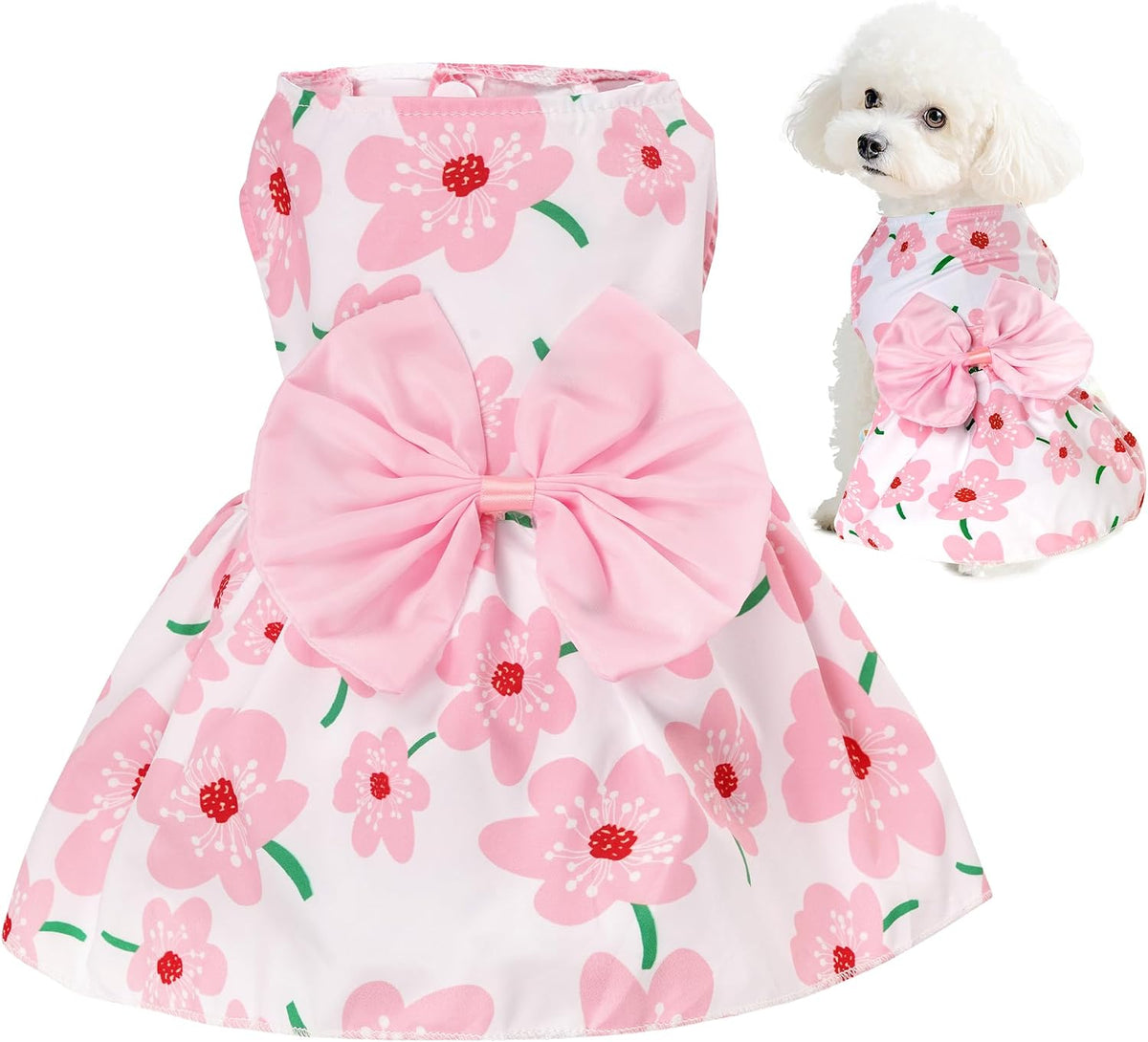 choyaxo Floral Dog Dress Cute Dog Skirt Pet Dress Summer Pet Clothes - Floral / X-Large
