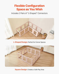 VEVOR Clear Acrylic Dog Playpen Indoor, 60x59x23 in Transparent Plastic Dog Playpen for X-Large Sized Dogs, Easy Assemble Waterproof Puppy Playpen, Easy to Clean,Durable Indoor Pet Dogs Cats Fence Kit