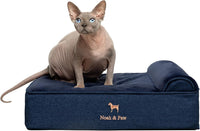 Large Dog Bed Orthopedic Memory Foam Cooling Gel 35x25x8.7 in – Essentials for Dogs - Dark Blue - DE / Small